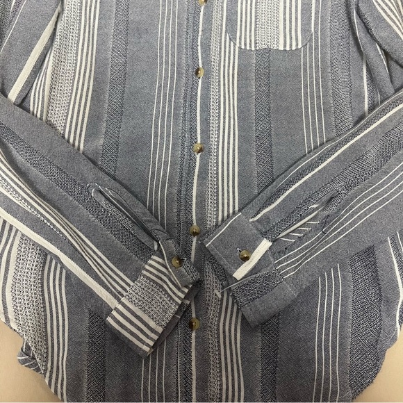 Maeve Anthropologie Women's XS Chatham Chambray Blue & White Button Front Shirt - Picture 13 of 16